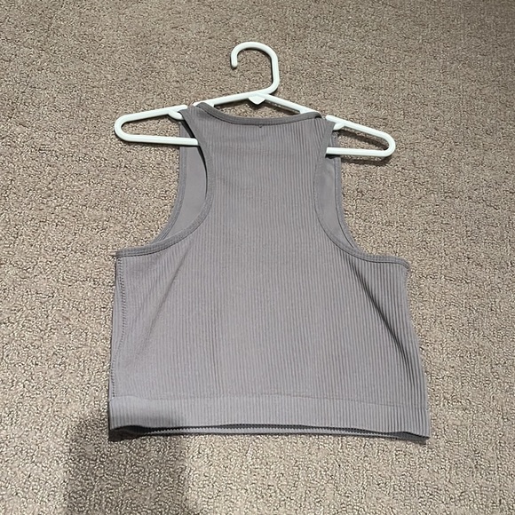 Garage seamless cropped tank. Grey. XS. - Picture 2 of 3